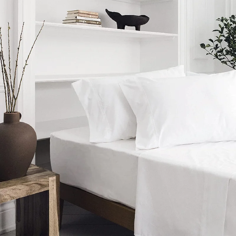 Flat Sheets with a High - Quality Finish for a Luxurious Look6 Inch Pocket White Solid Fitted Sheet Egyptian Cotton 1000TC