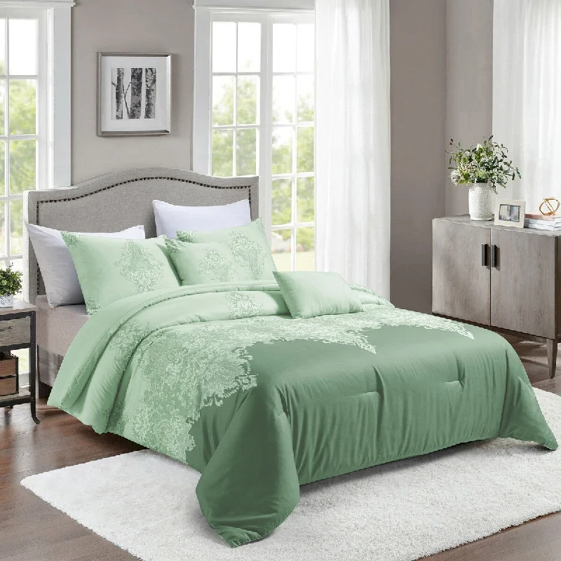 Microfiber - filled comforters that are lightweight and easy to care forShatex 2 Piece All Season Bedding Twin size Comforter Set