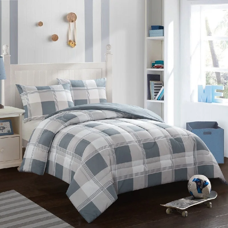 Duck down comforters with a softer feel and good warmth retentionHunter Grey Comforter Set