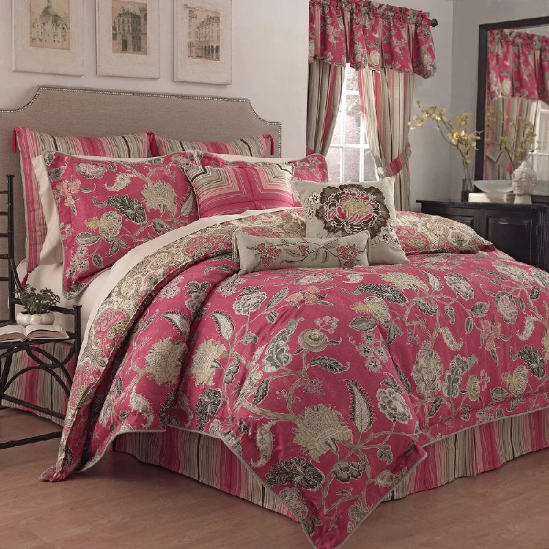 Queen - size comforters for standard queen - sized mattressesWaverly Eastern Myth Radish 4-piece Comforter Set