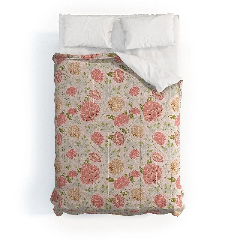 Wool - filled comforters with natural moisture - wicking and temperature - regulating featuresAvenie Countryside Garden Floral Iv Made To Order Full Comforter