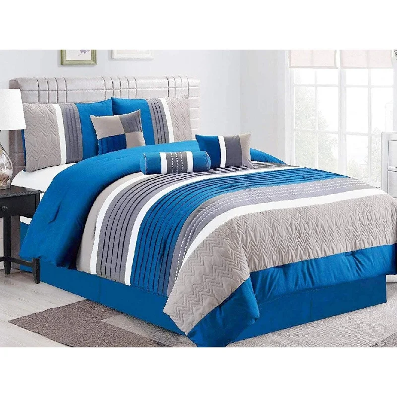 Queen - size comforters for standard queen - sized mattressesModern Ocean 7 pc Comforter Set