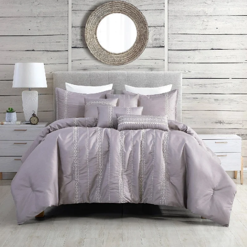 Synthetic - filled comforters like polyester for affordability and hypoallergenic propertiesLAGUNA Luxury 7 Piece Comforter Set