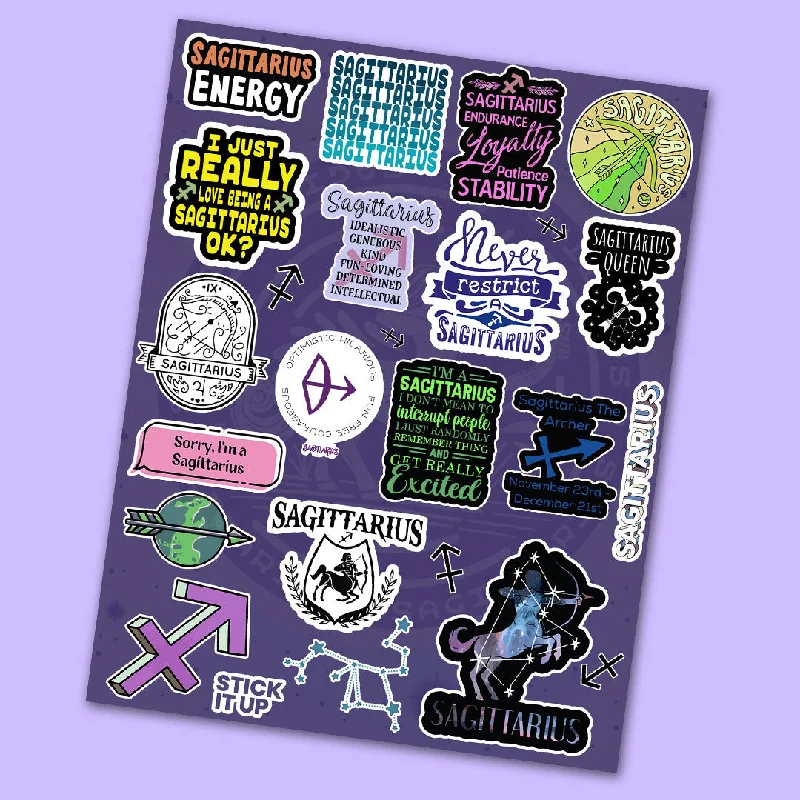 Jersey - Knit Sheets for a Comfortable and Casual BedSagittarius Mini Sticker Sheet