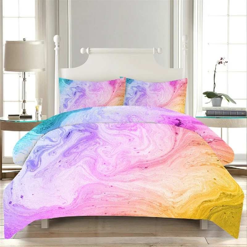 King - size comforters to fit large king - sized beds perfectlyColorful Marble Teen Girl Bedding, Tie Dye Bed Set, Duvet Cover Set