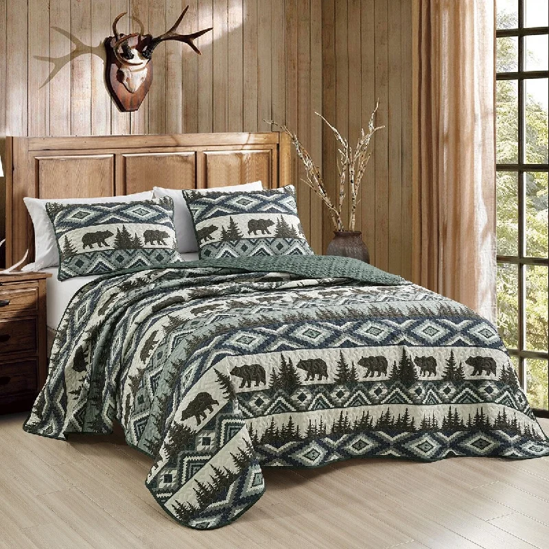 Bamboo - fiber - filled comforters with antibacterial and breathable qualitiesShatex Bear Claw 7PC COMFORTER SET