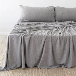 Fitted Sheets with Reinforced Corners for Long - Lasting UseBedT Organica Grey Sheet Set