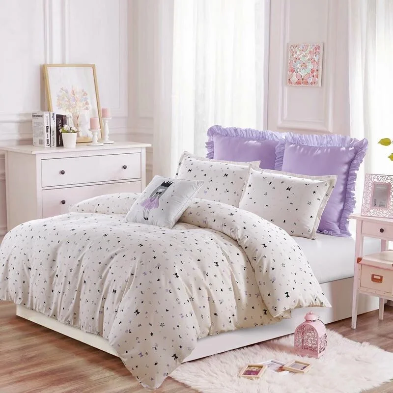 Microfiber - filled comforters that are lightweight and easy to care forThe Little Princess- Purple-Gray-Comforter Set --Machine Washable - Includes 1 Comforter + 1 Sham- 1 Pillow -Twin