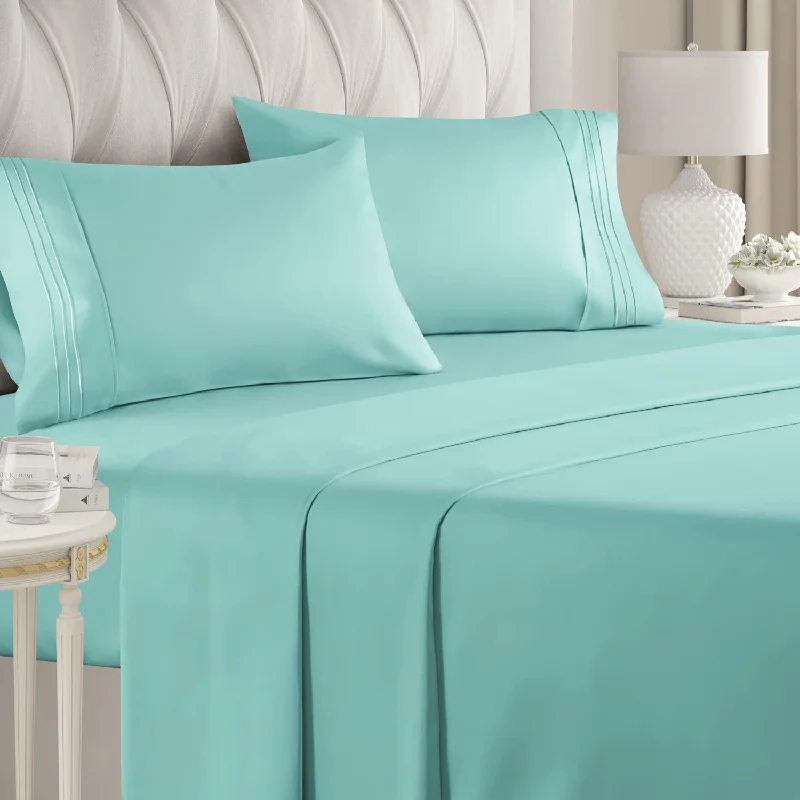 Wrinkle - Free Polyester Sheets for a Low - Maintenance BedQueen Flat Sheet Aqua Blue Egyptian Cotton 1000 Thread Count