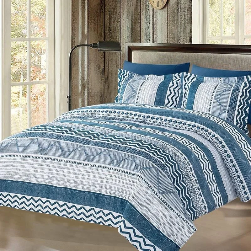 Full - size comforters suitable for full - sized beds in guest rooms or small bedroomsShatex Comforter Sets 7 Piece Blue with Fitted Sheet,Flat Sheet