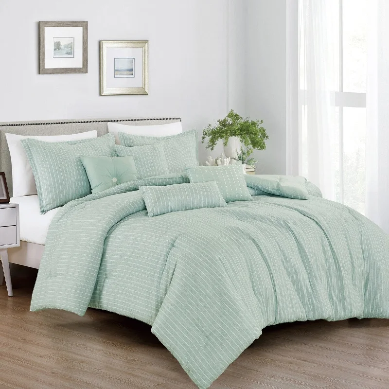 Microfiber - filled comforters that are lightweight and easy to care forBIMALA Luxury 7 Piece Comforter