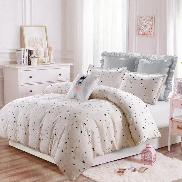 Microfiber - filled comforters that are lightweight and easy to care forThe Little Princess- Pink-Gray-Comforter Set-Machine Washable - Includes 1 Comforter + 2 Shams- 1 Pillow -Full