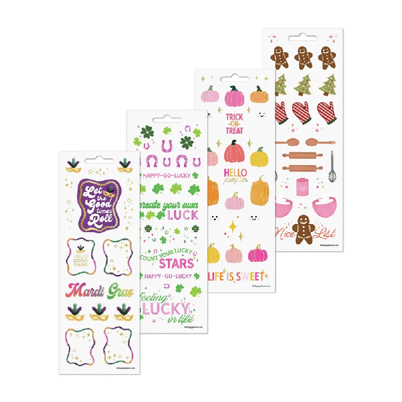 Anti - Pill Microfiber Sheets for a Smooth AppearanceSeasons of Joy - 8 Sticker Sheets