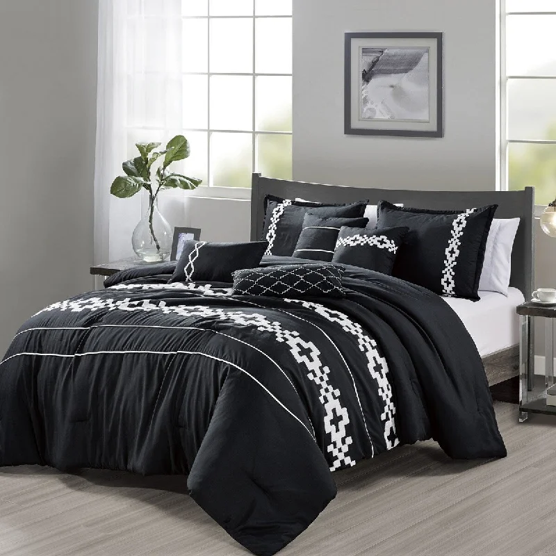 Latex - filled comforters with a bouncy texture and good supportMarCielo 7 PCS Bedding Comforter Set Myisha