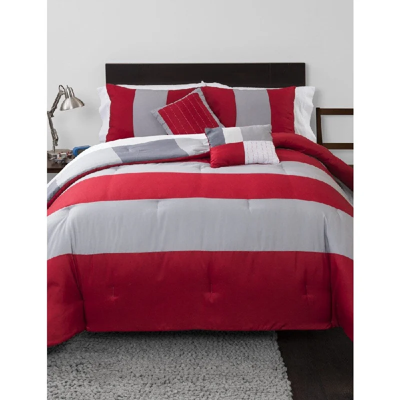 Down - filled comforters for supreme warmth and lightnessRugby Stripe 5-piece Comforter Set