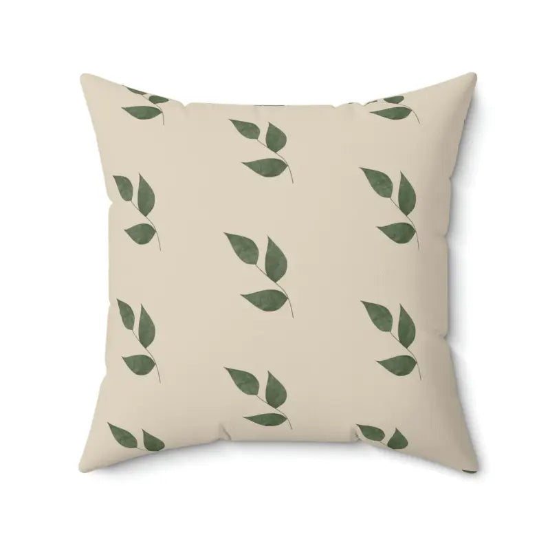 Cozy Up with a Green Leaves Polyester Square Pillow