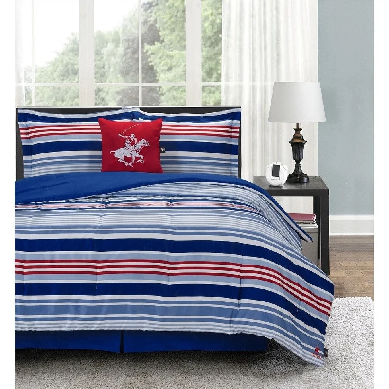 Down - filled comforters for supreme warmth and lightnessBeverly Hills Polo Club 5 Pieces Comforter Set