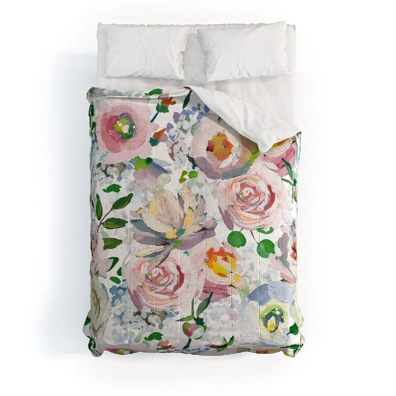 Latex - filled comforters with a bouncy texture and good supportUtart Hand Drawn Vintage Spring Claude Monet Botanical Flower Garden Made To Order Full Comforter Set