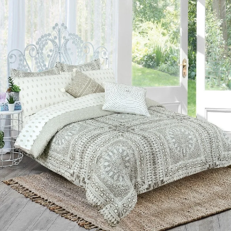 Silk - filled comforters for a luxurious and smooth touchKata Medallion Complete Bedding Set