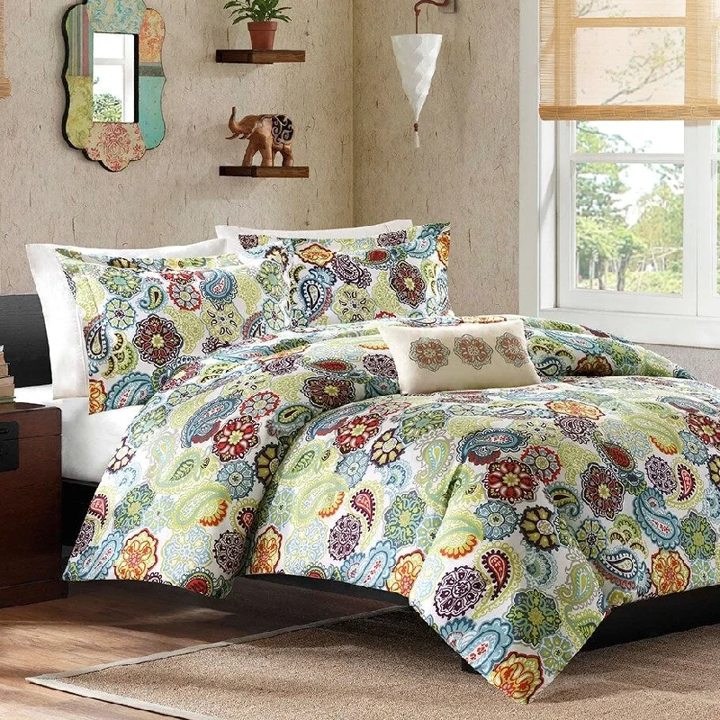 Queen - size comforters for standard queen - sized mattressesDaily Boutik King size Multi Color Paisley 4 Piece Bed Bag Comforter Set