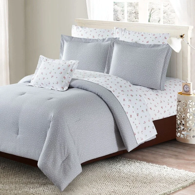 Full - size comforters suitable for full - sized beds in guest rooms or small bedroomsHarper 8pc complete bed in a bag set-F