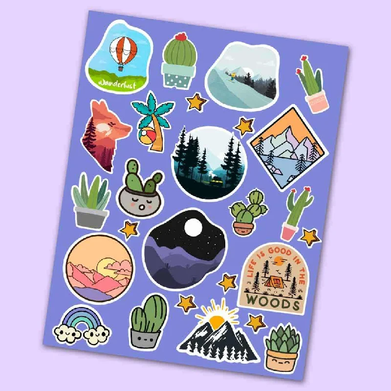 Anti - Pill Microfiber Sheets for a Smooth AppearanceAdventure Mini Sticker Sheet