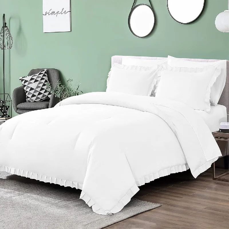 Down - filled comforters for supreme warmth and lightnessShatex 7 Piece All Season Bedding Comforter Set