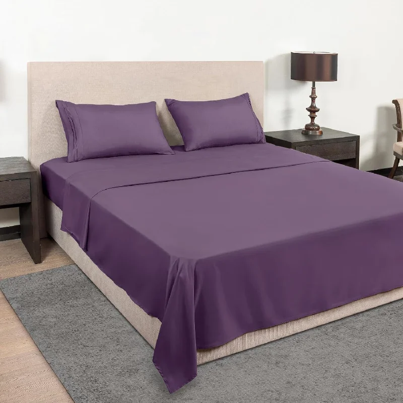 Sheet Sets with Multiple Pillowcase Options6 Inch Pocket Plum Fitted Sheet Egyptian Cotton 1000TC