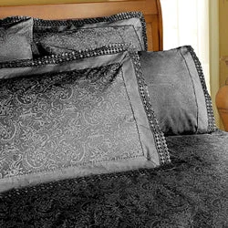 Flat Sheets with a High - Quality Finish for a Luxurious LookMachine Lace Charcoal Sheet Set