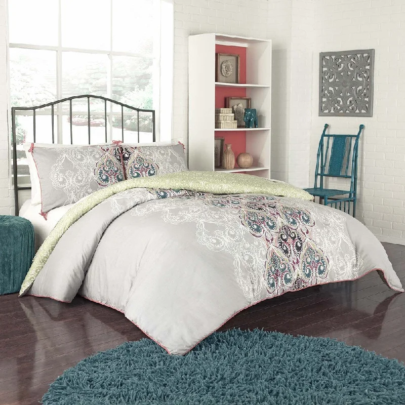 Full - size comforters suitable for full - sized beds in guest rooms or small bedroomsVue Suvi Brocade 3-piece Comforter Set