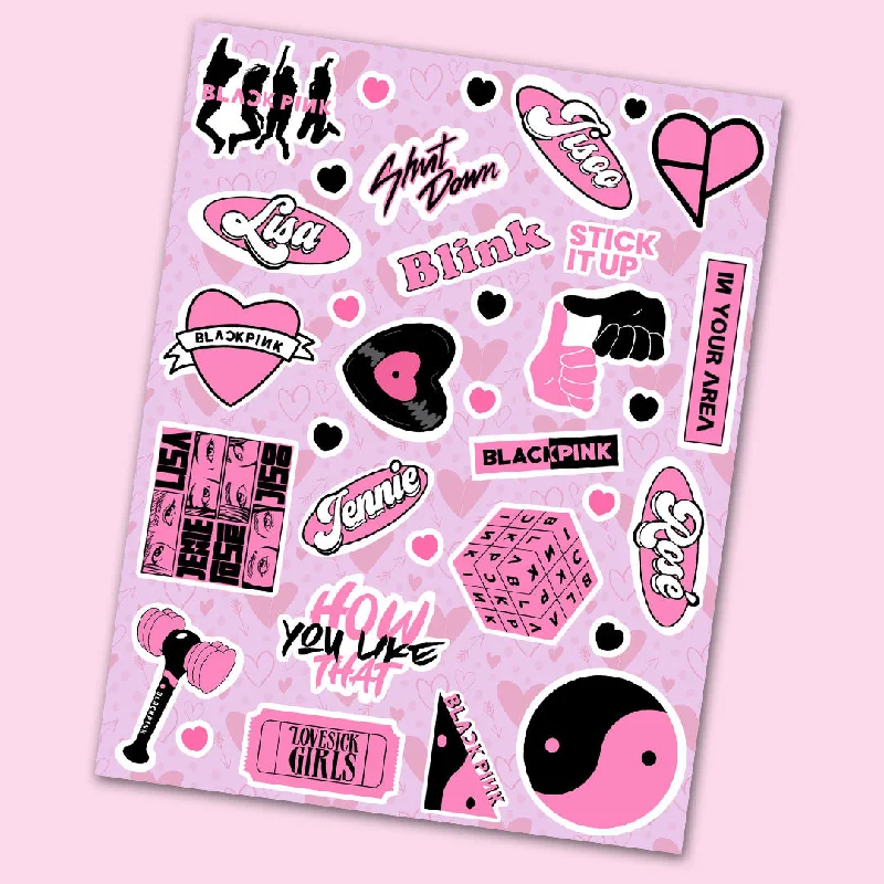 Flat Sheets with a High - Quality Finish for a Luxurious LookBlack Pink Mini Stickers Sheet