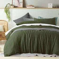 Fitted Sheets with Reinforced Corners for Long - Lasting UseOlive Linen Sheet Set