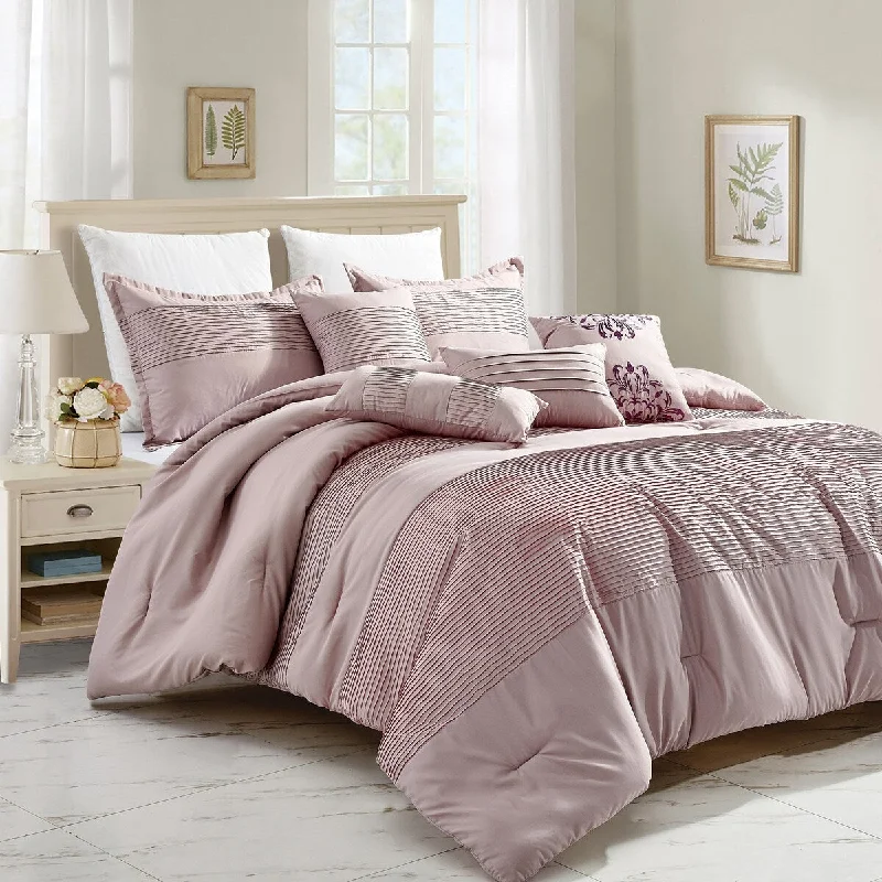 Duck down comforters with a softer feel and good warmth retentionJuniper Luxury 7 Piece Comforter set