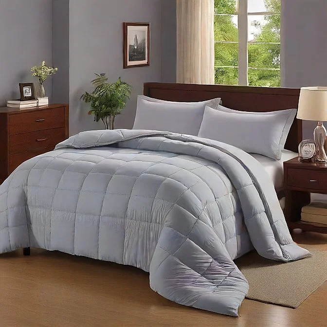 Synthetic - filled comforters like polyester for affordability and hypoallergenic propertiesKing Comforter 200 GSM Silver Grey - Soft, Lightweight All-Season Bedding, Hypoallergenic