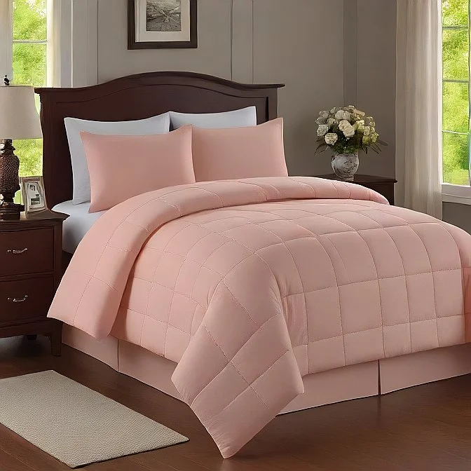 Queen - size comforters for standard queen - sized mattressesKing Comforter 200 GSM Peach - Soft, Lightweight All-Season Bedding, Hypoallergenic