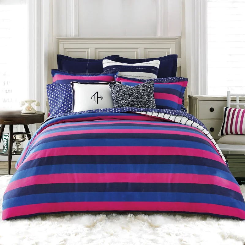 Cotton - filled comforters for a breathable and natural sleep experienceTommy Hilfiger Varsity Stripe Comforter Set