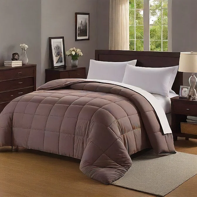 Goose down comforters known for their superior quality and insulationKing Comforter 200 GSM Taupe - Soft, Lightweight All-Season Bedding, Hypoallergenic