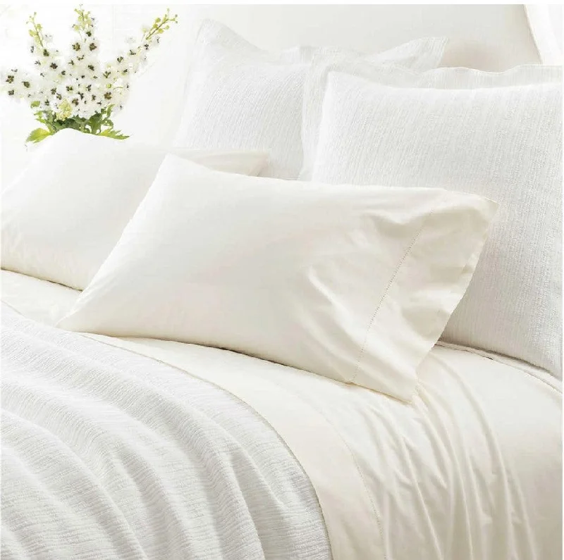 Fitted Sheets with Reinforced Corners for Long - Lasting UsePine Cone Hill Classic Hemstitch Ivory Sheet Set