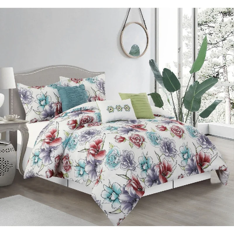 Down - filled comforters for supreme warmth and lightnessNanshing Florence 7-Piece Floral Comforter Set