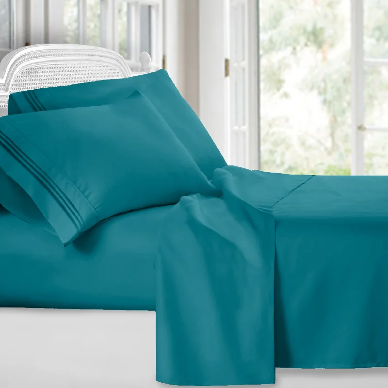 Anti - Pill Microfiber Sheets for a Smooth AppearanceBright Spring Colors Deep Pocket Bed Sheet Set