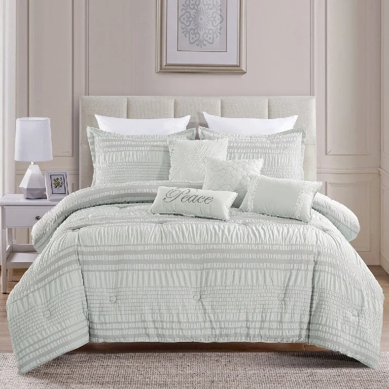 Wool - filled comforters with natural moisture - wicking and temperature - regulating featuresTamiko Luxury 7 piece comforter set