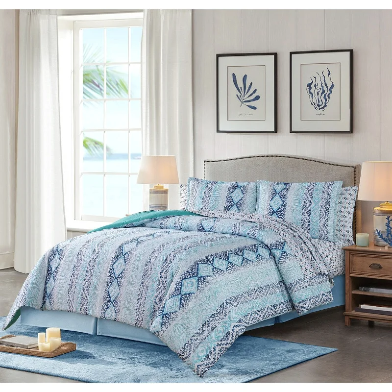 Duck down comforters with a softer feel and good warmth retentionOcean Pacific® (Op®) Global Chevron Soft Microfiber Comforter Set