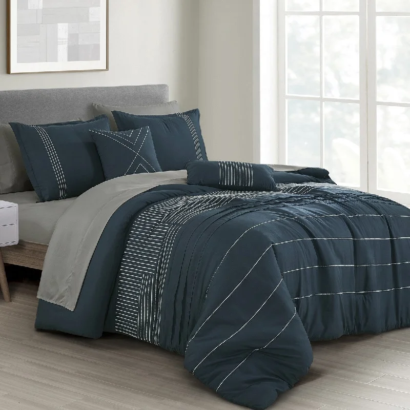 Down - filled comforters for supreme warmth and lightnessAva Luxury 9 Piece complete bed in bag set