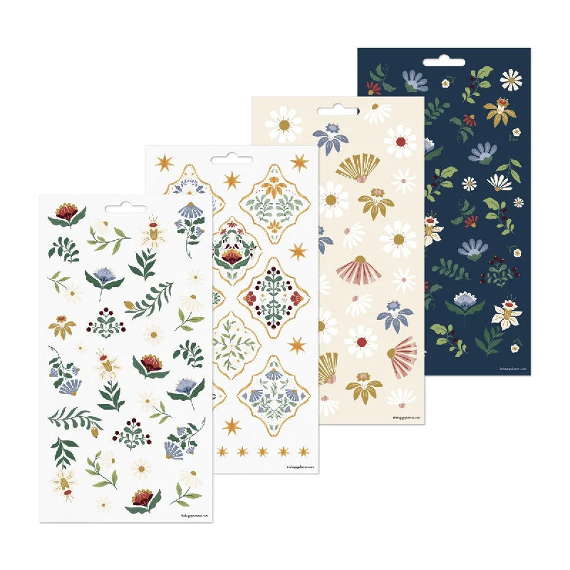 Anti - Pill Microfiber Sheets for a Smooth AppearanceForest Flowers - 10 Sticker Sheets