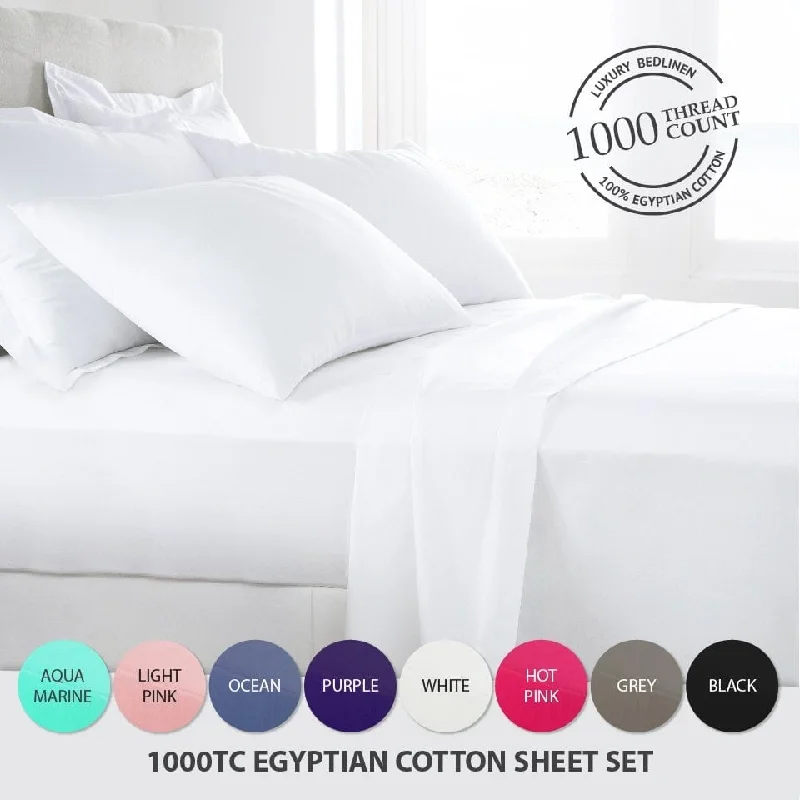 Linen - Cotton Blend Sheets for a Natural and Versatile OptionQueen Flat Sheet White Egyptian Cotton 1000 Thread Count