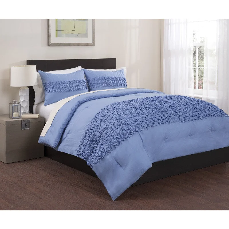 Duck down comforters with a softer feel and good warmth retentionOrigami Pleated 3-piece Comforter Set