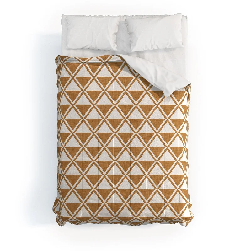 Microfiber - filled comforters that are lightweight and easy to care forLittle Arrow Design Co Bodhi Geo Diamonds Bronze Made To Order Full Comforter