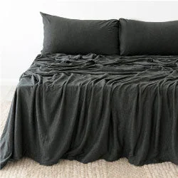 King - Size Sheet Sets with a Decorative Pillow SetBedT Organica Charcoal Sheet Set