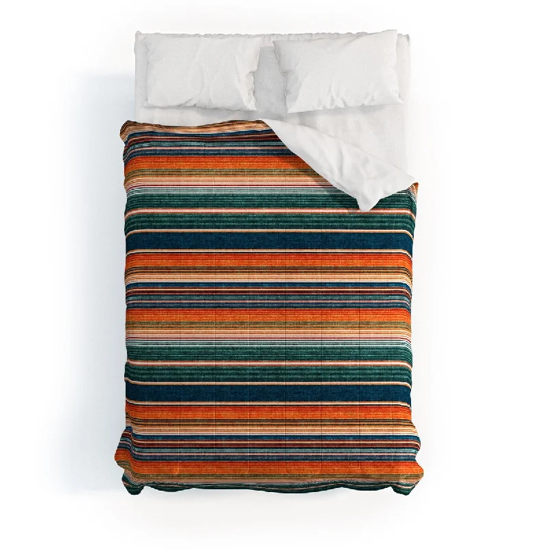 Silk - filled comforters for a luxurious and smooth touchLittle Arrow Design Co Serape Southwest Stripe Orange Made To Order Full Comforter Set