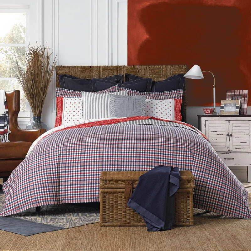 Full - size comforters suitable for full - sized beds in guest rooms or small bedroomsTommy Hilfiger Timeless Plaid Reversible Cotton Comforter Set